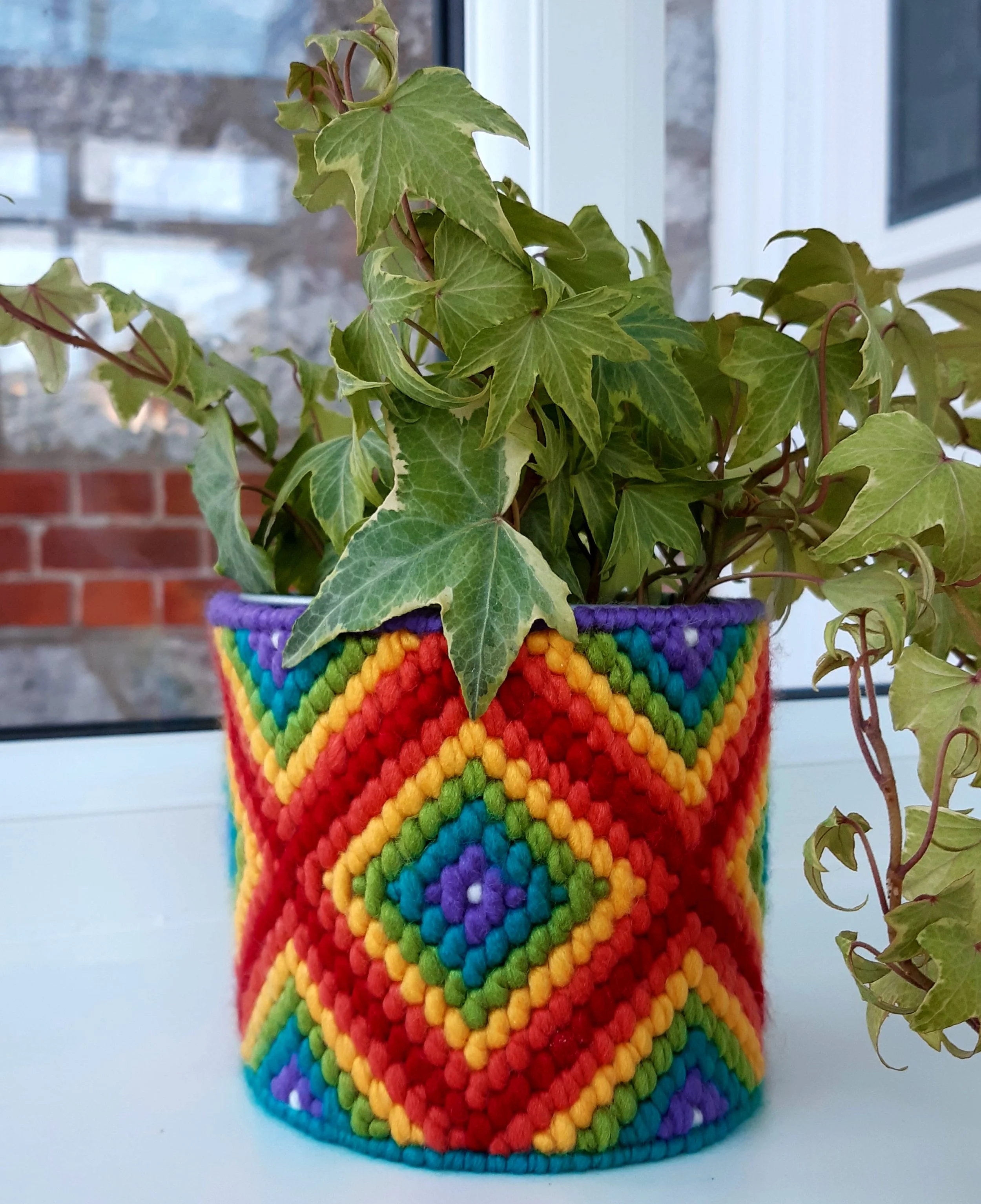 BARGELLO FLOWER POT COVER workshop **SOLD OUT 