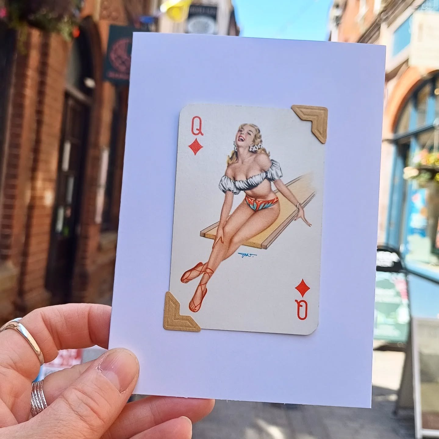 Mood if the day - cheeky &amp; Summery 😛

@buttonqueenvintage Vintage pin up girl cards &pound;4 in the Mart

#exeterindependent 
#gandystreetexeter 
#makermartexeter 
#independentartist 
#independentshop 
#devonartistsnetwork 
#devon 
#inexeter
