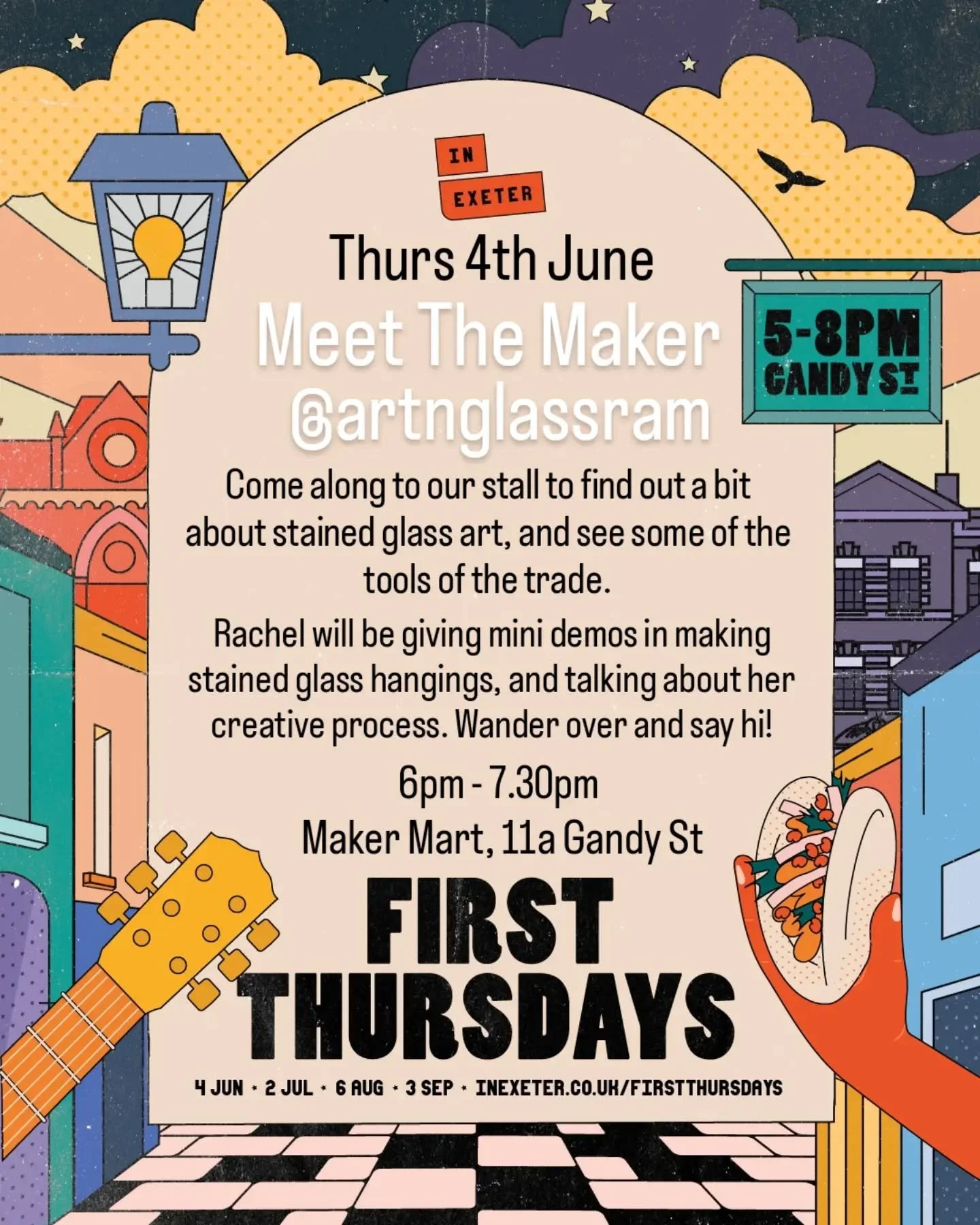 Introducing First Thursdays on Gandy Street! 

As part of the event we are holding Meet The Maker sessions, along with having a Maker Mart stall out on the street where you can come hang out, find out more about us and see what we do. 

For the first