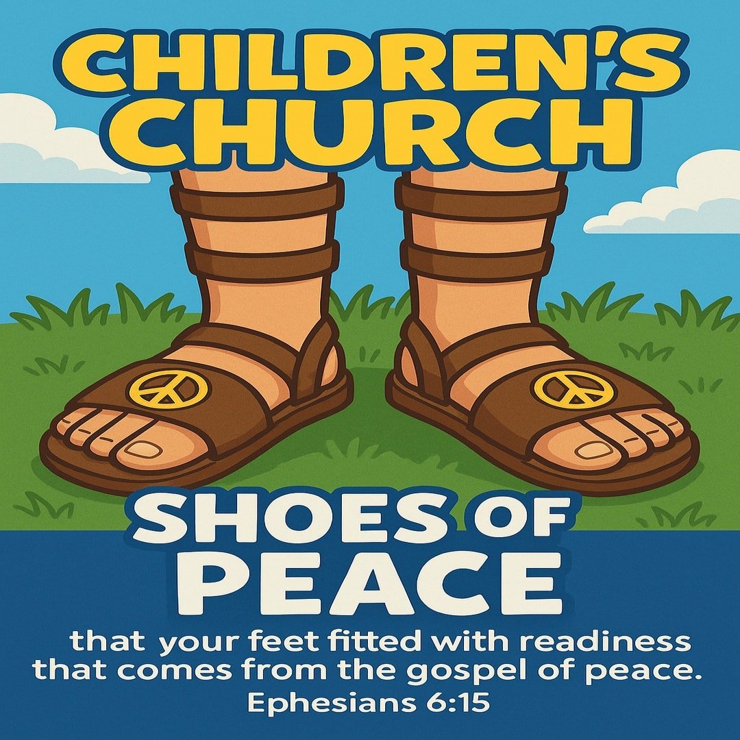 Join us in Children's Church as we continue learning about the Armor of God and the Shoes of Peace.