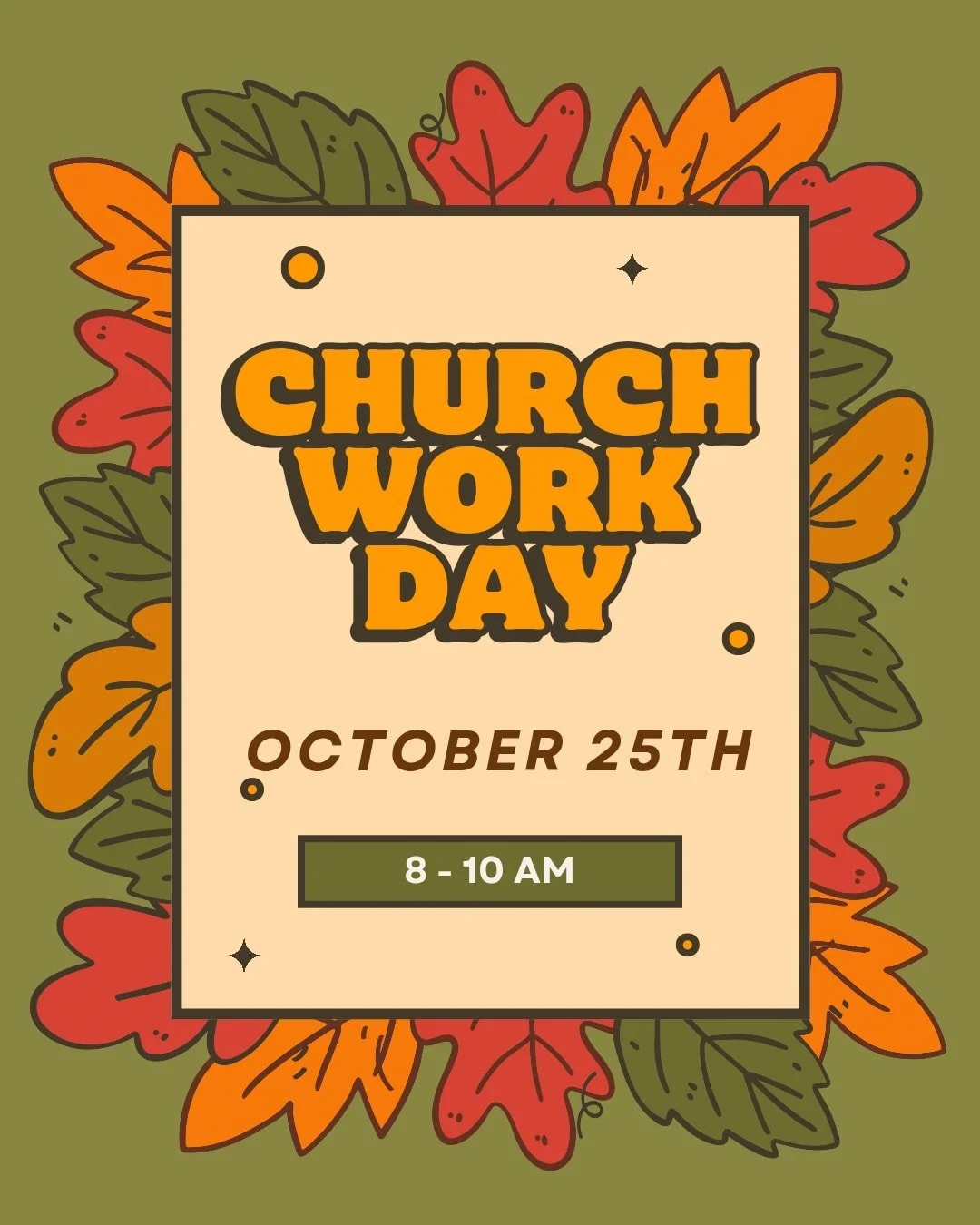 Serving is worship too!
Join us this Saturday from 8-10AM for a Church Workday as we come together to take care of God’s house and one another.
