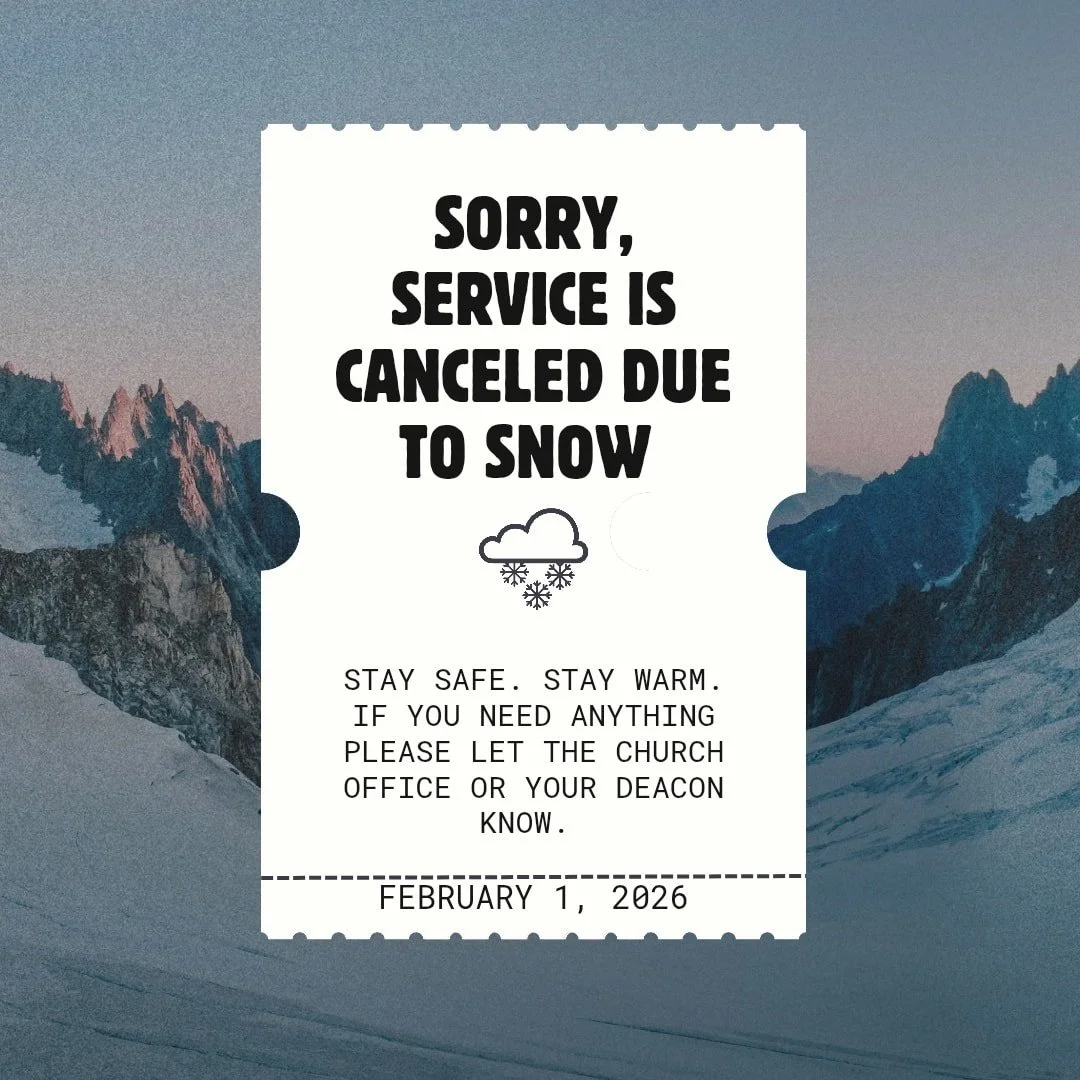 This feels like d&eacute;j&agrave; vu but, we&rsquo;ve made the decision to cancel all services tomorrow. Please stay safe, stay warm, and take care of one another.

Tomorrow we will have a short time of worship and devotion available on Facebook or 