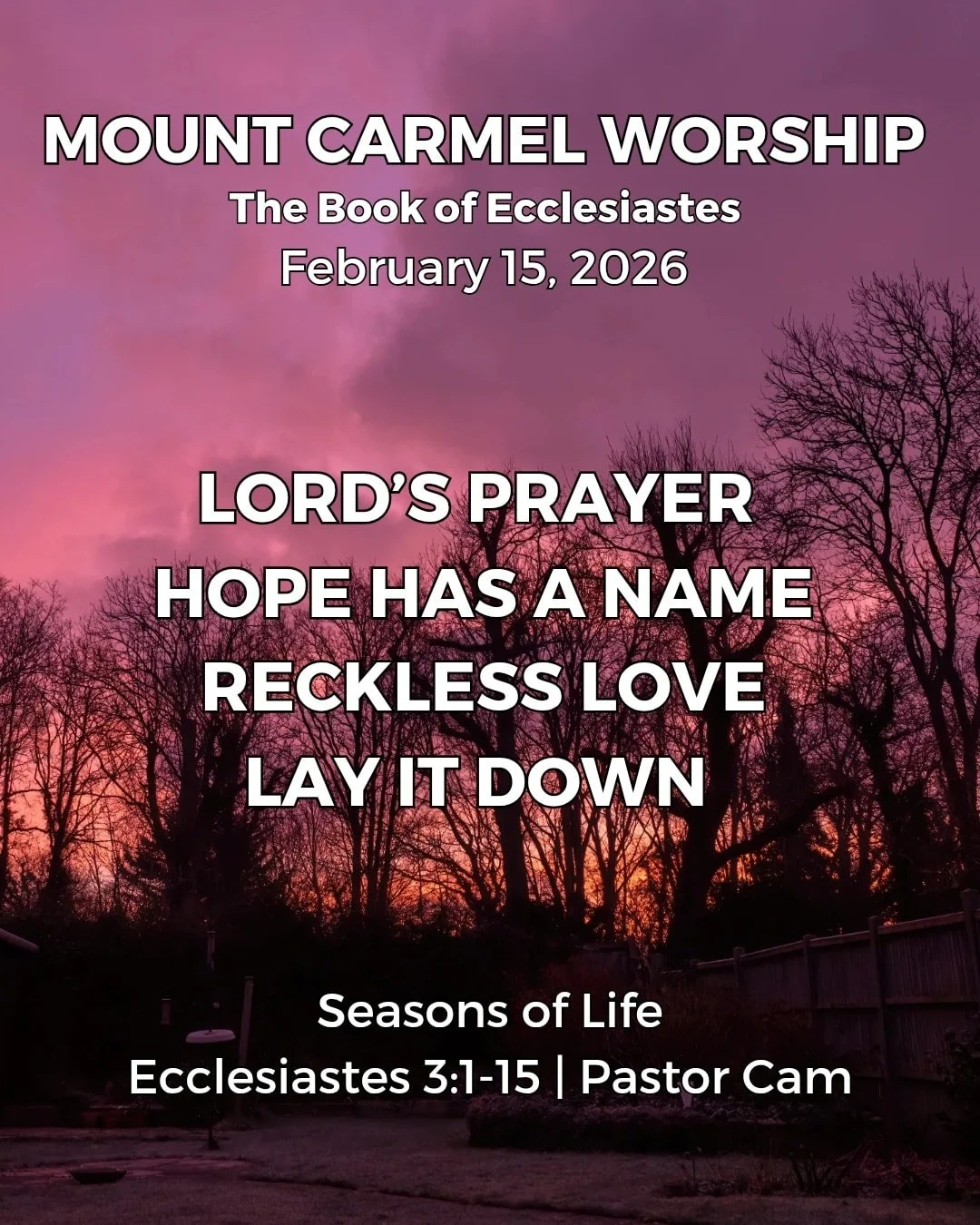 Worship is TOMORROW! 

Come expectant, bring a friend, and let&rsquo;s lift up the name of Jesus together!