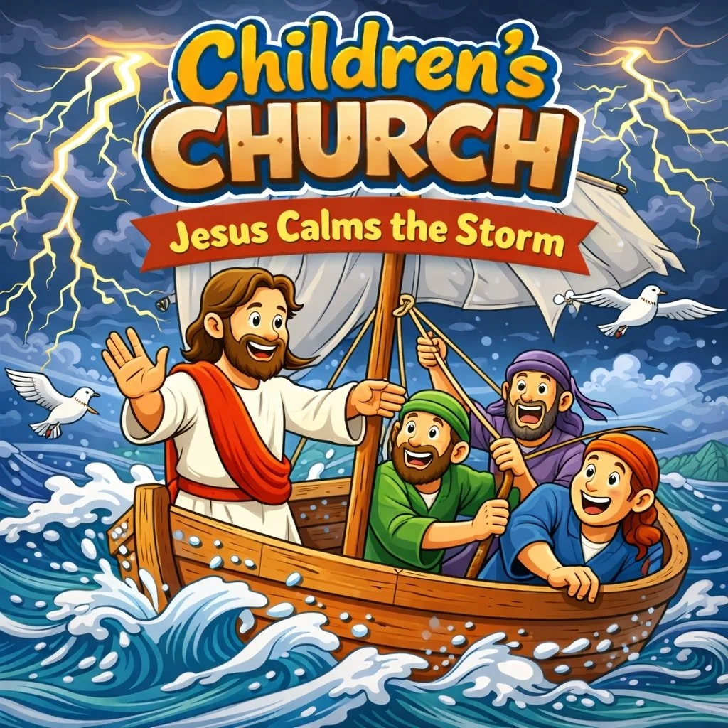 Wind, waves, and a BIG miracle! 🌊⛵
This week in Children's Church we'll learn that Jesus has the power to calm storms and we can trust Him!