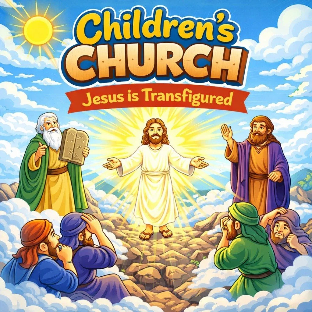 This Sunday in Children's Church we'll learn about a shining moment on the mountain and that Jesus is God.