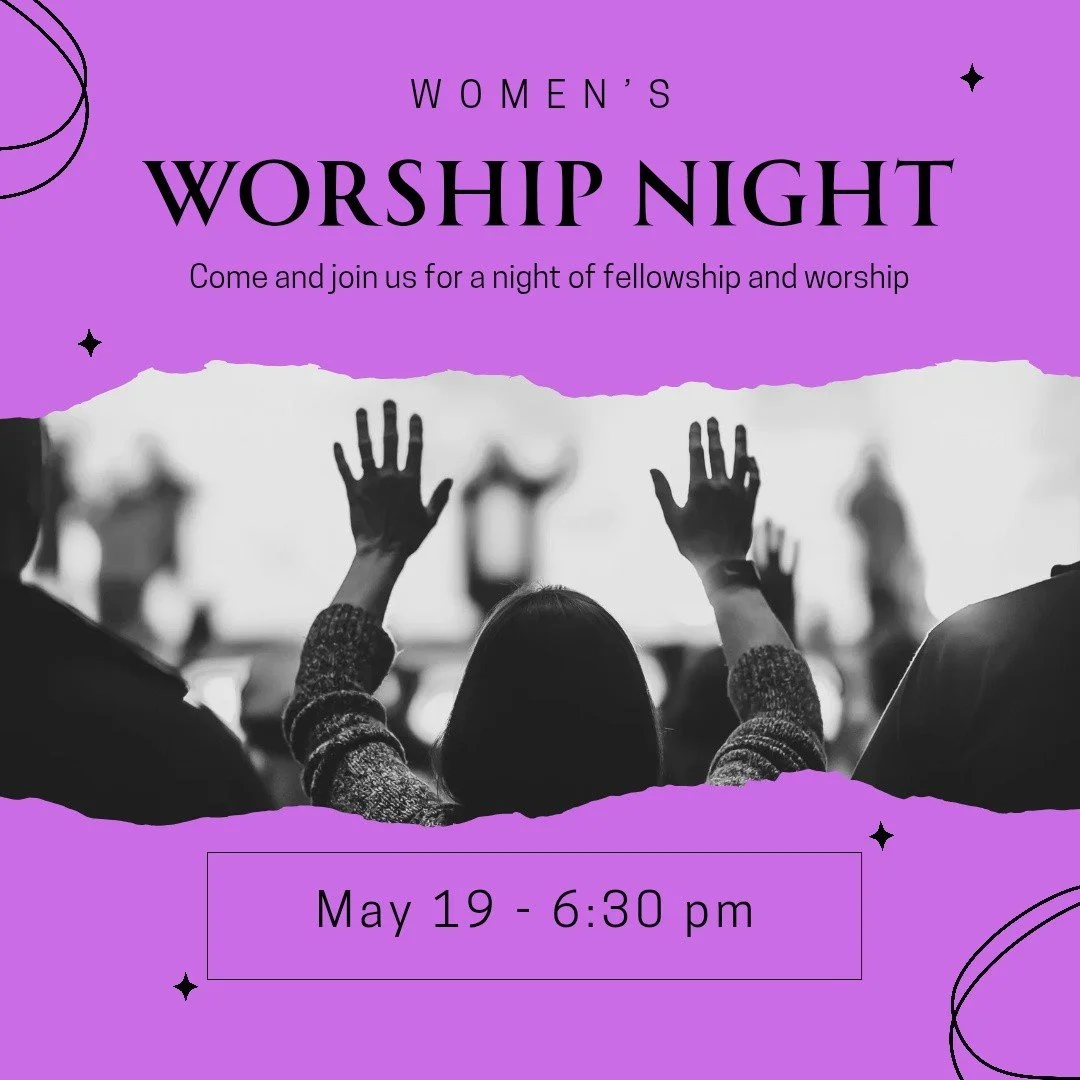 Ladies, join us next Tuesday at 6:30pm for our Women&rsquo;s Worship Night 🎶
Come ready for a sweet time of worship, encouragement, and community together.