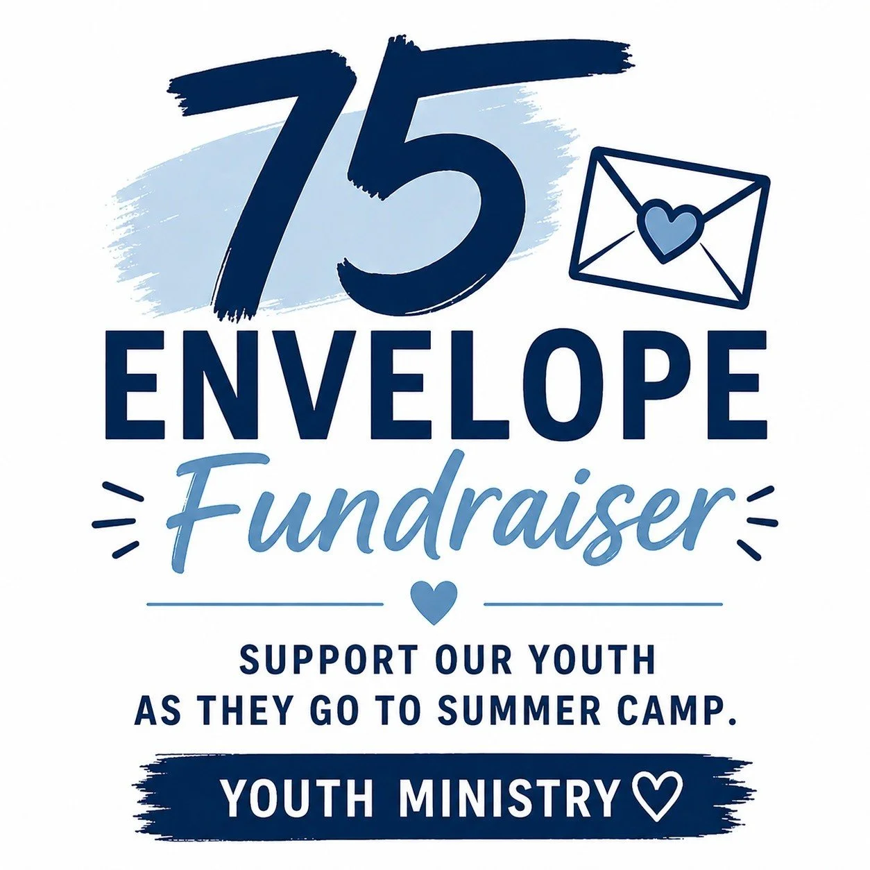 Our 75 Envelope Fundraiser is here! Stop by the display in the Welcome Center and pick an envelope numbered 1&ndash;75. The number you choose is the amount you give.

Every gift&mdash;big or small&mdash;helps send our students to summer camp where th