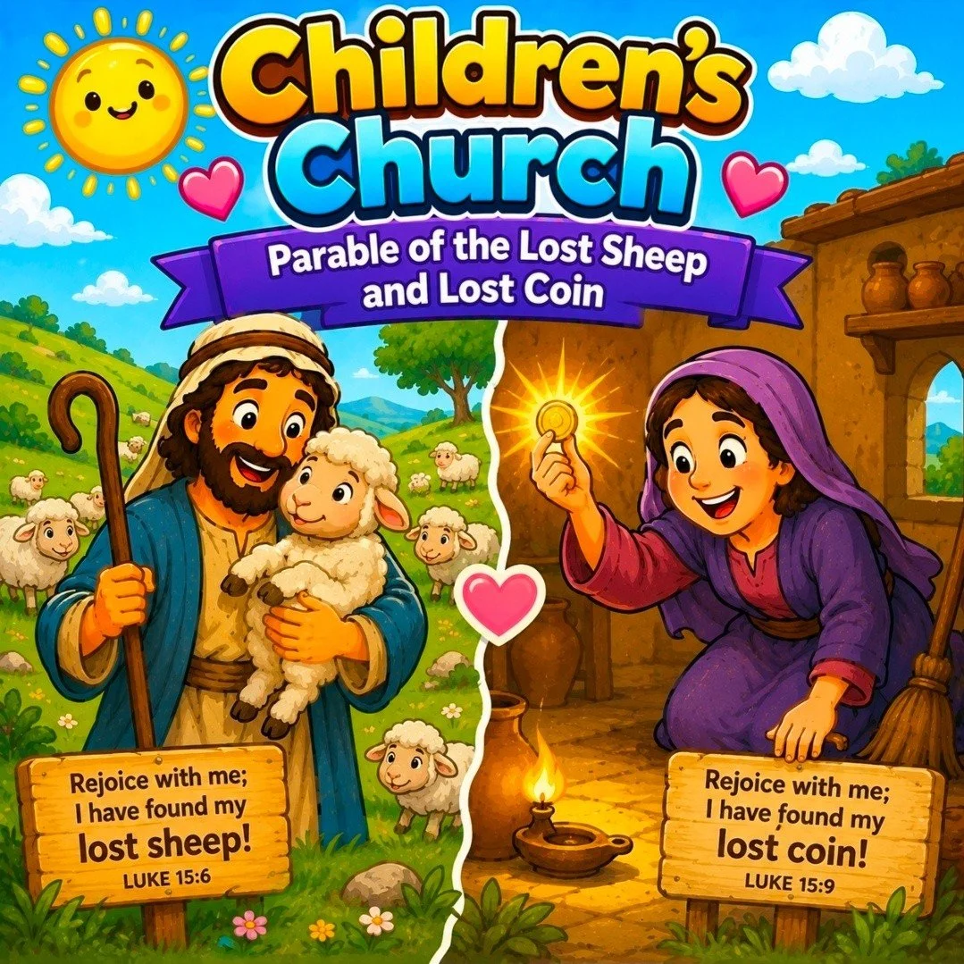 Sunday in Children's Church, we'll about the Parables of the Lost Sheep and the Lost Coin 🐑🪙💛

Just like the shepherd searched for his lost sheep and the woman searched for her lost coin, Jesus loves us and seeks us when we are lost.