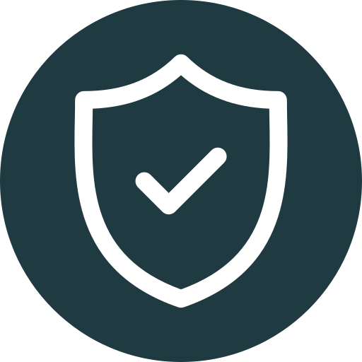 Icon of a shield with a checkmark inside it, representing security or protection.