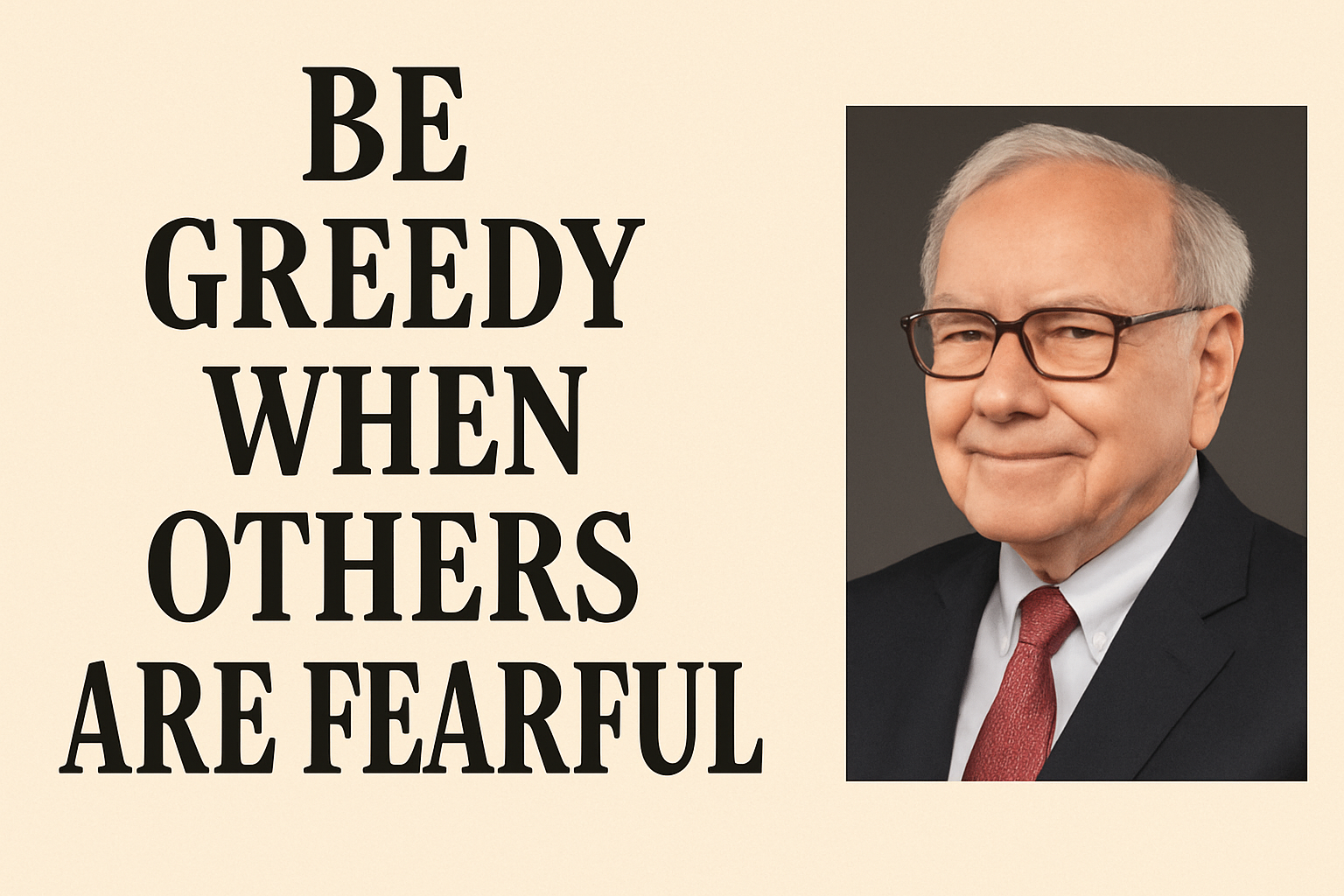 "Greedy When Others Are Fearful" - Warren Buffet