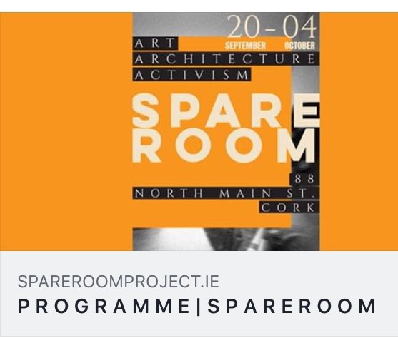 Opening tonight at #culturenightcork official opening tomo Saturday 21st. Link in bio for full programme of events! #spareroom
