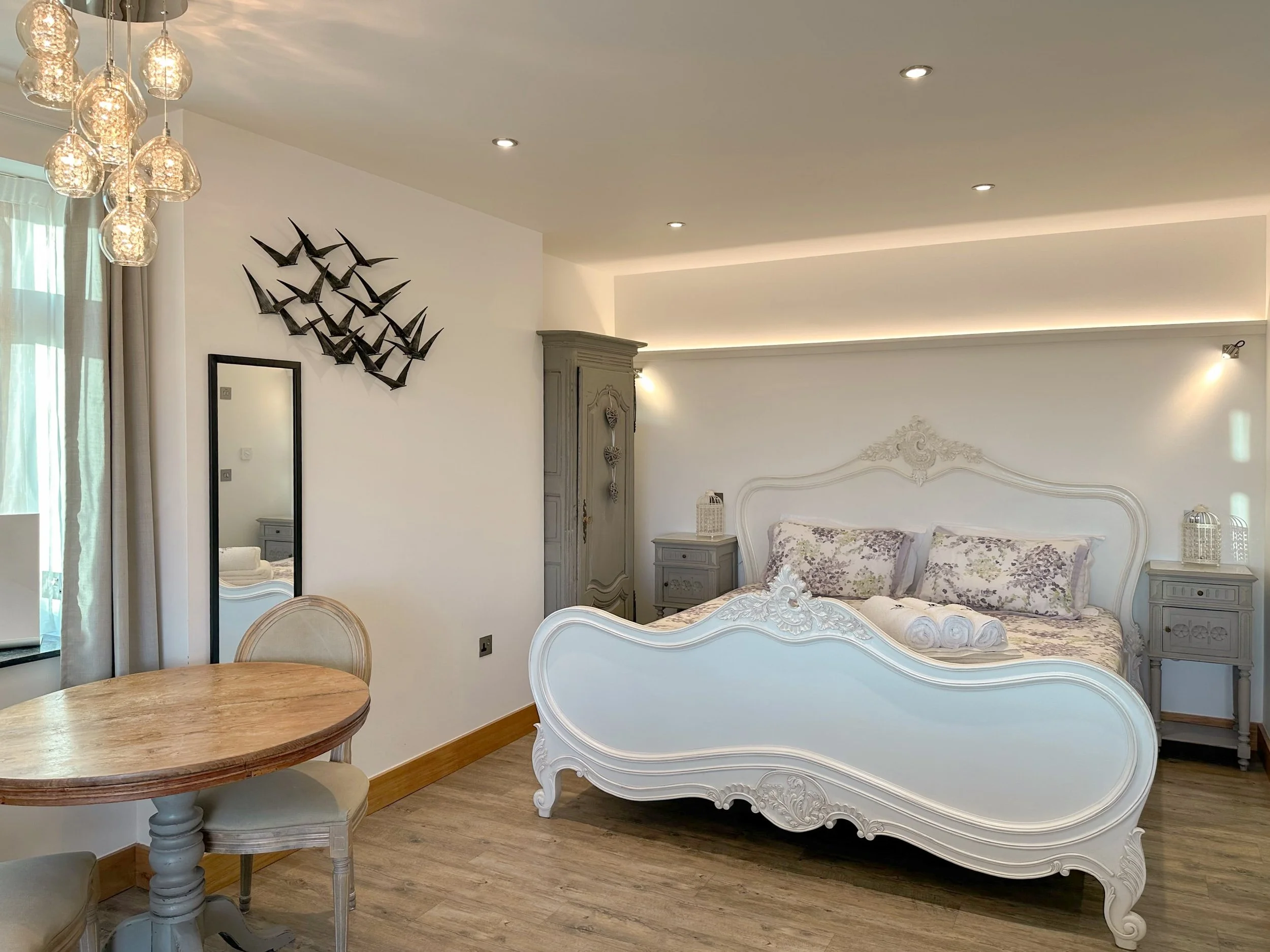 Carved French super-king size bed