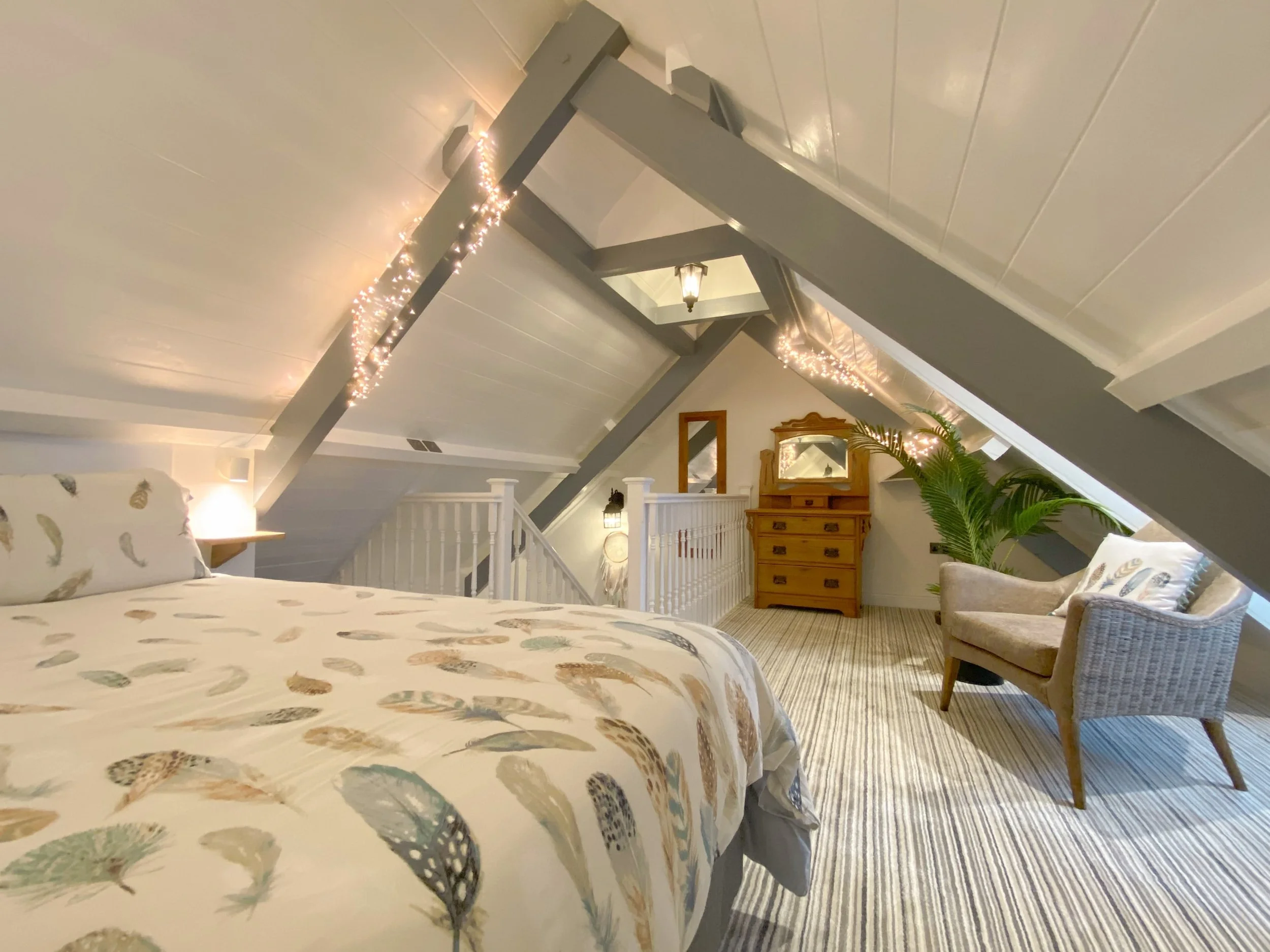 Dreamcatcher loft bedroom with original beams