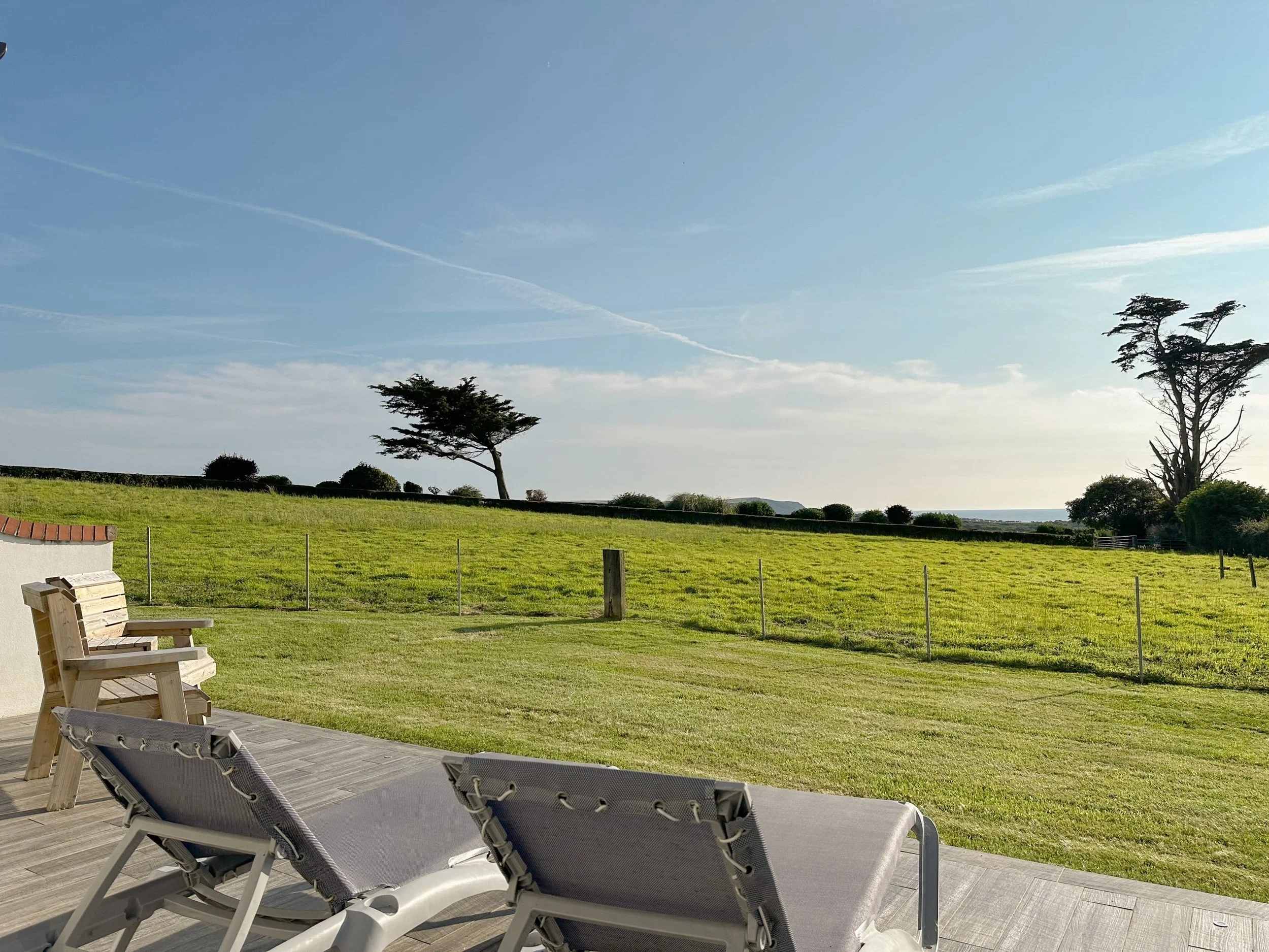 Patio area outside of the Silver Sea accommodation