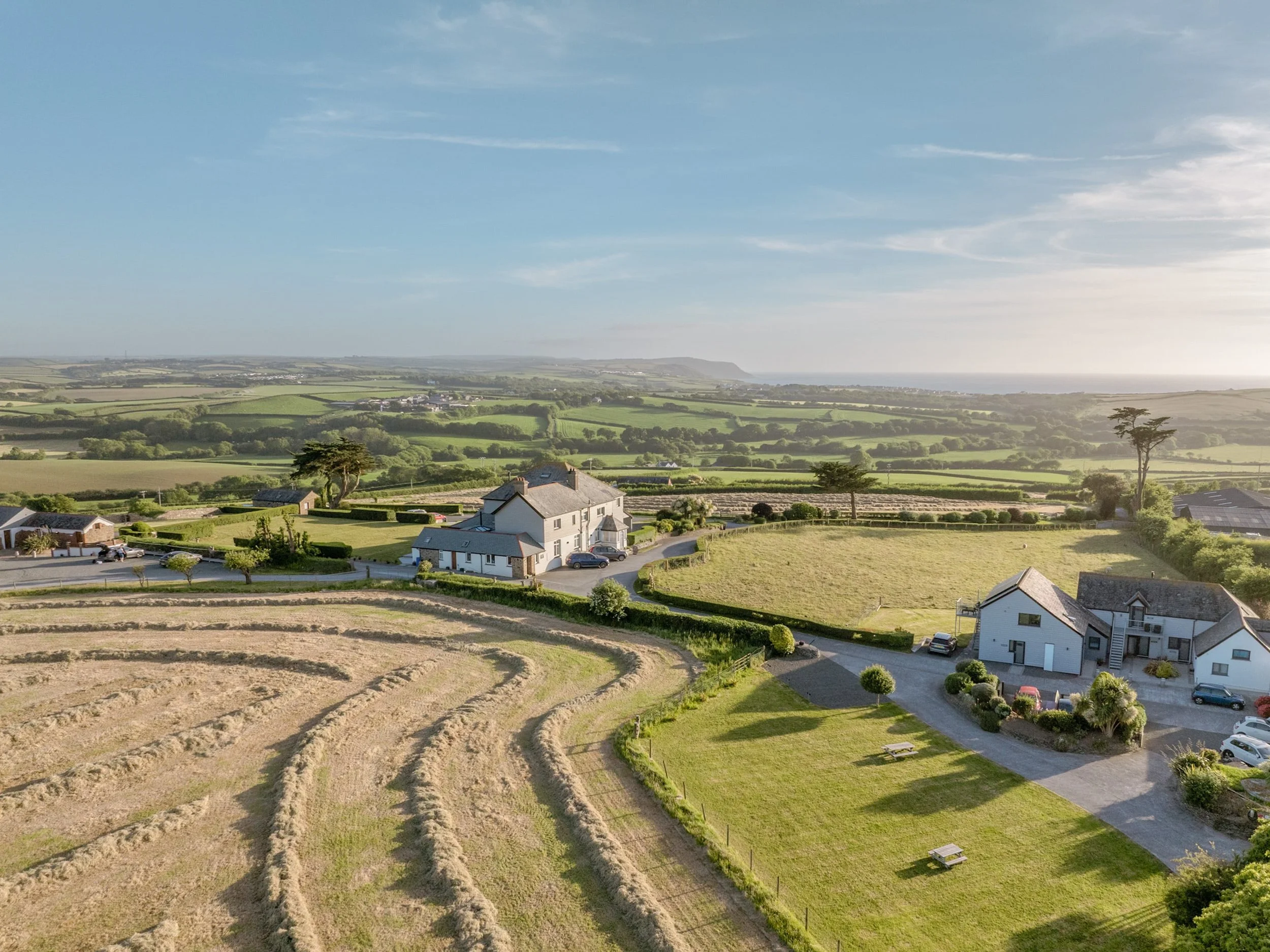 Countryside and sea views from Wooldown Holiday Cottages