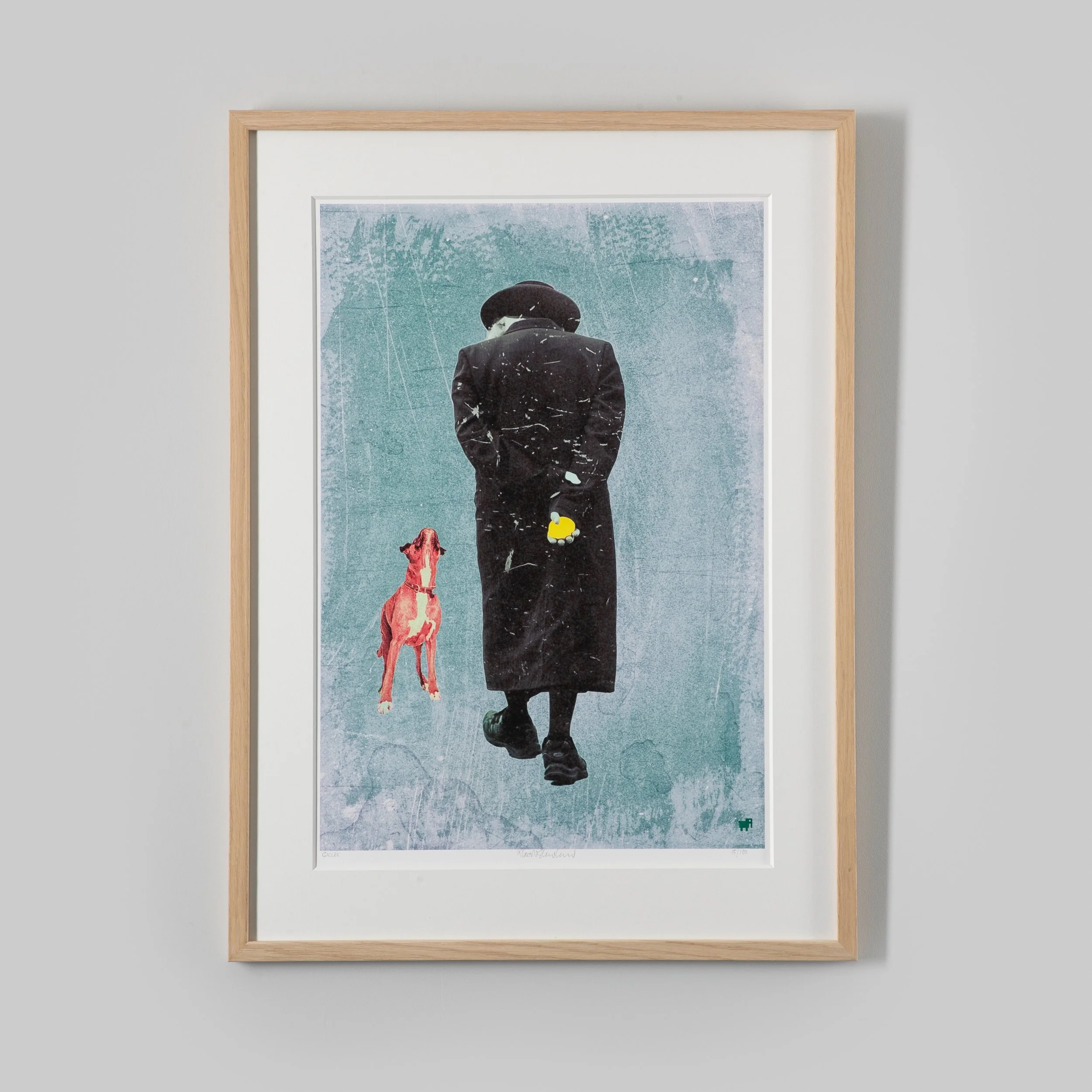 Mann Med Hund (blå) 