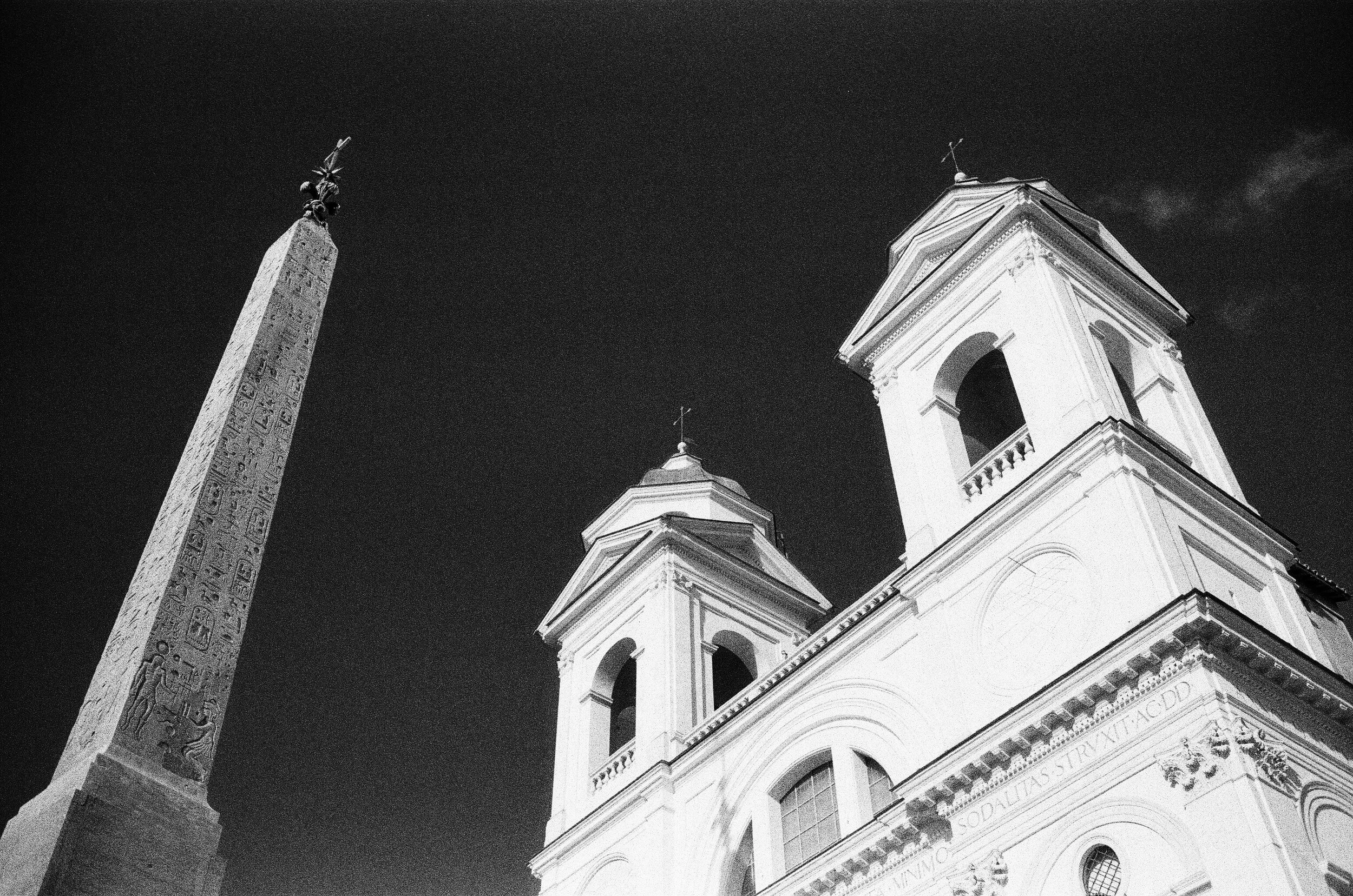 Obelisco Sallustiano and Church of the Santissima Trinita dei Monti - Rome