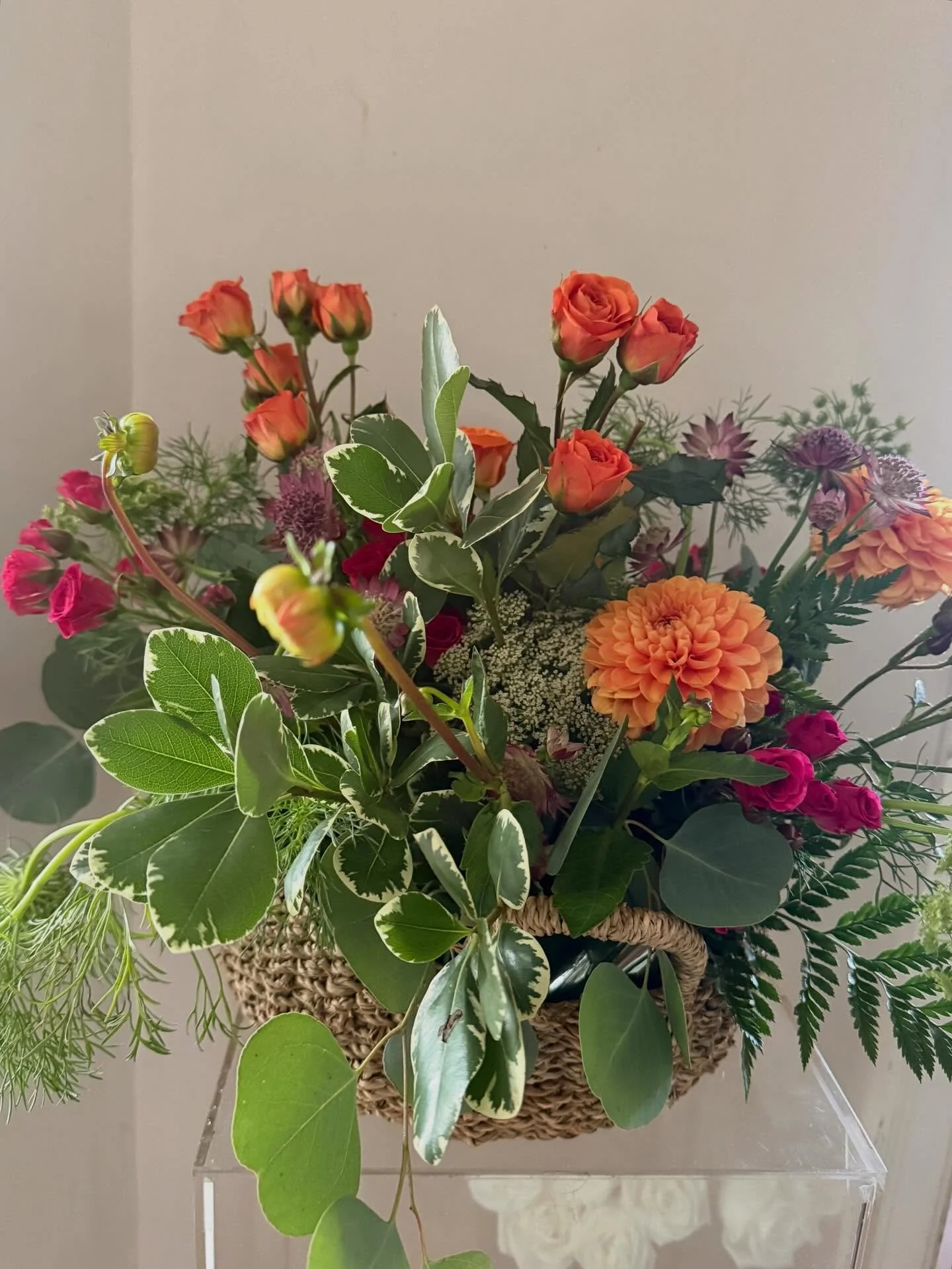 A little traditional can&rsquo;t hurt. Mixed fall tones in a basket. X