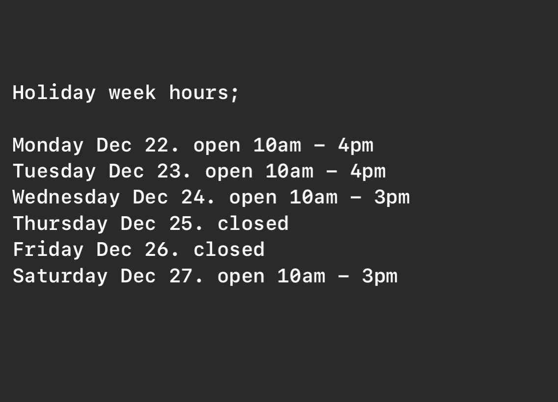 Holiday hours. X