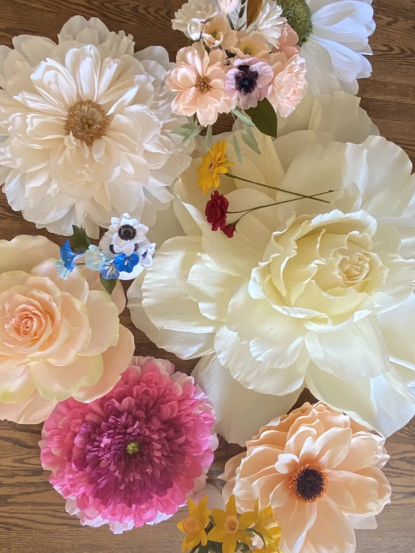 Paper flowers in different scales