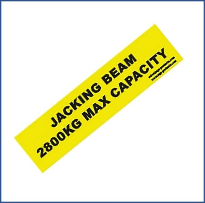 2.8 KGS Jacking Beam SWL Sticker