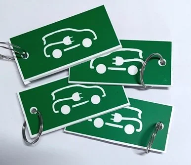 Double Sided EV & Hybrid Safety Key Tags 7cm x 4cm