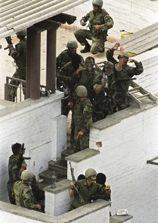 "I was stunned. The President himself congratulating me.    'Thank you Mr. President. I did it for my country.    For peace and democracy... I did it for my beloved Peru.'"