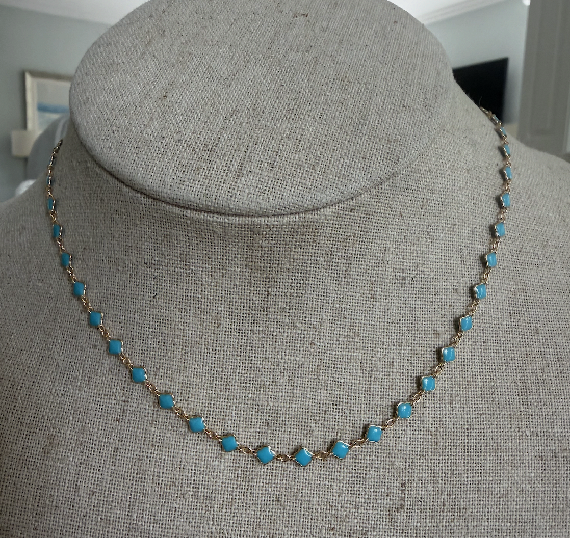 14k gold filled clover chain necklace 18”