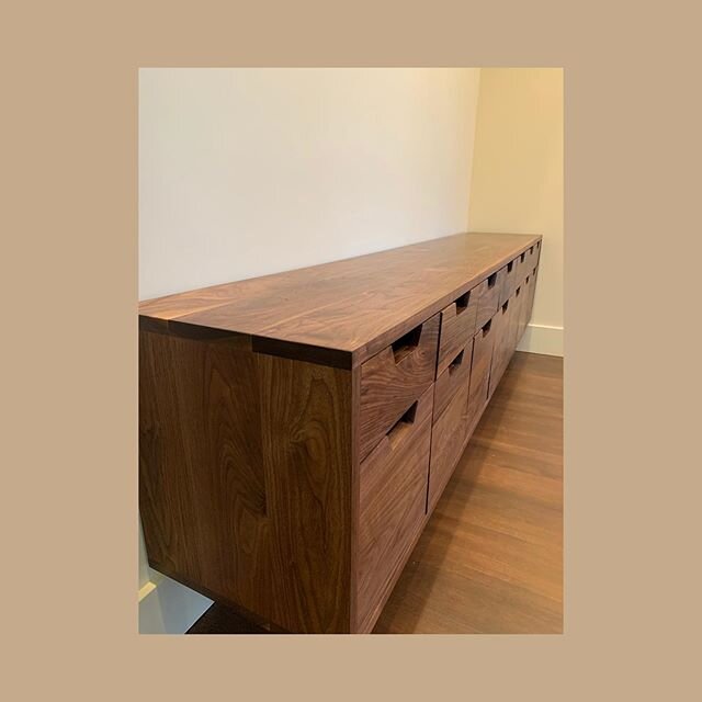 The credenzas are in! Thanks to @bloxventures for contracting skiff to make these custom solid walnut pieces for their new office in Palo Alto. @skiffmade @bloxventures #customfurniture #interiordesign #officeinteriors #walnutfurniture #midcenturymod