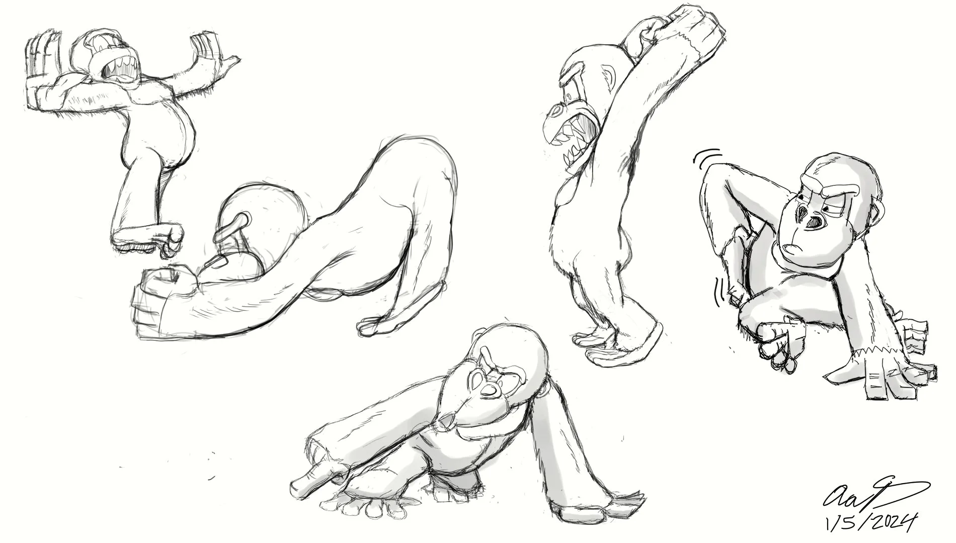 Simian Posturing Concept Art & Character-design Sheets — Double A VISUALS