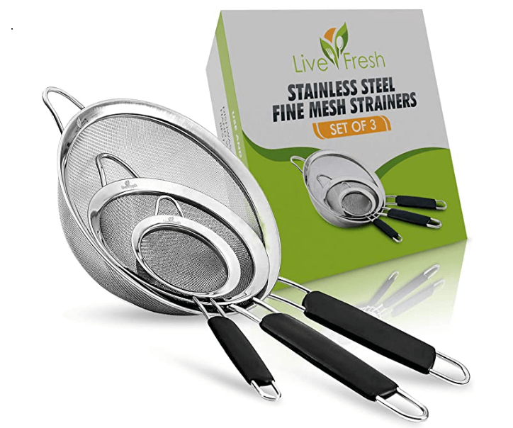 Set of 3 Stainless Strainers (8, 5, 3-inches)