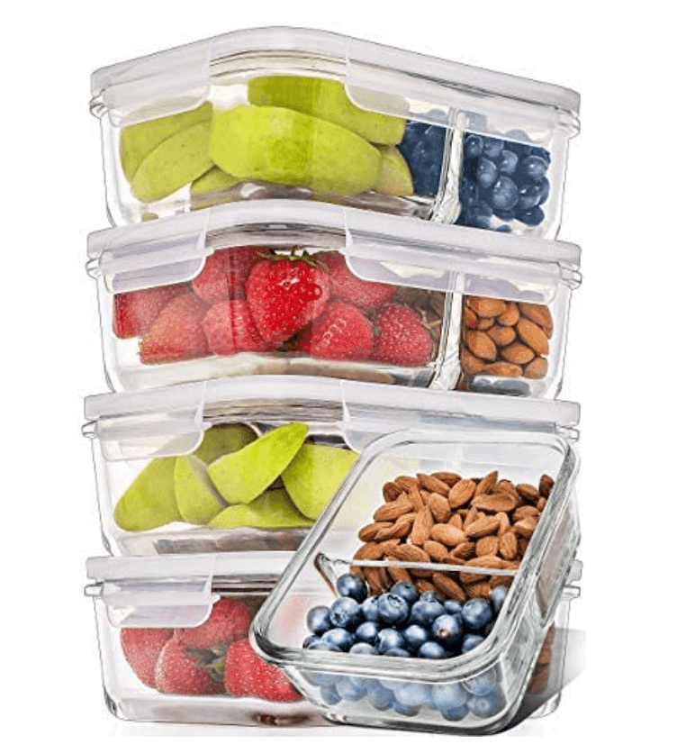 Divided Glass Storage Containers