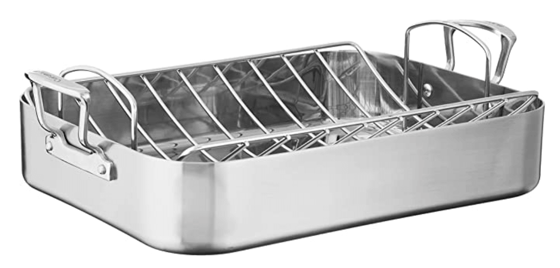 Cuisinart multiclad pro triple ply stainless steel roasting pan with rack