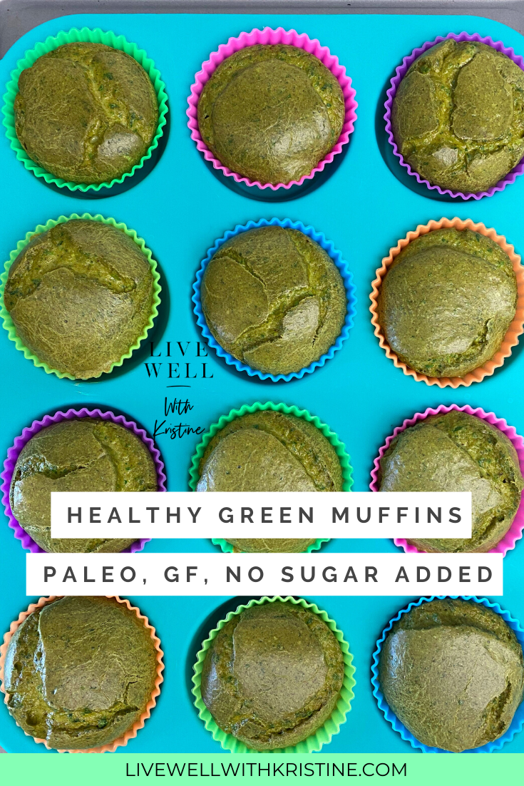 Healthy Green Muffins (Paleo, Flour-less, GF, No Sugar Added, Toddler Approved)