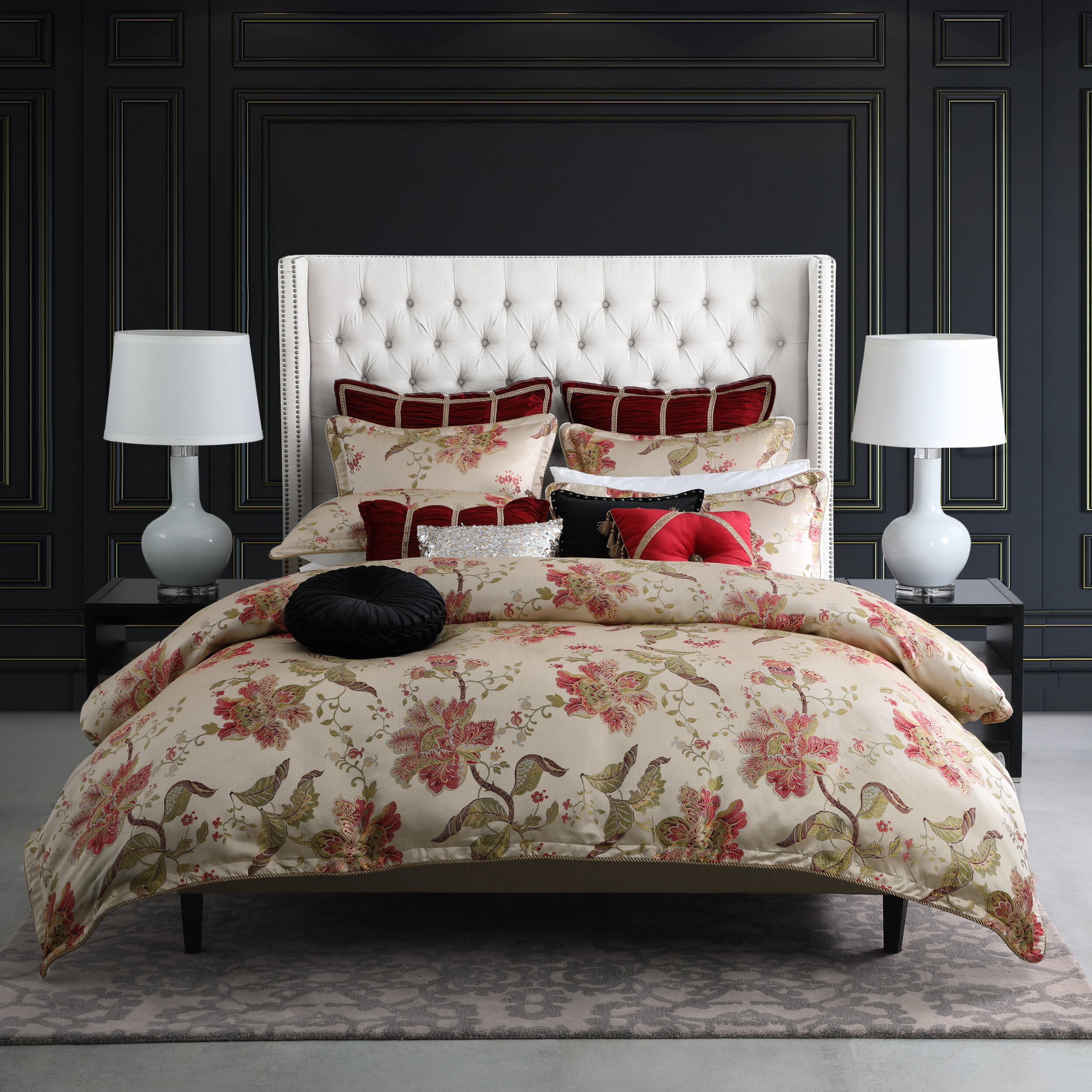 Ayme Red Quilt Cover Set
