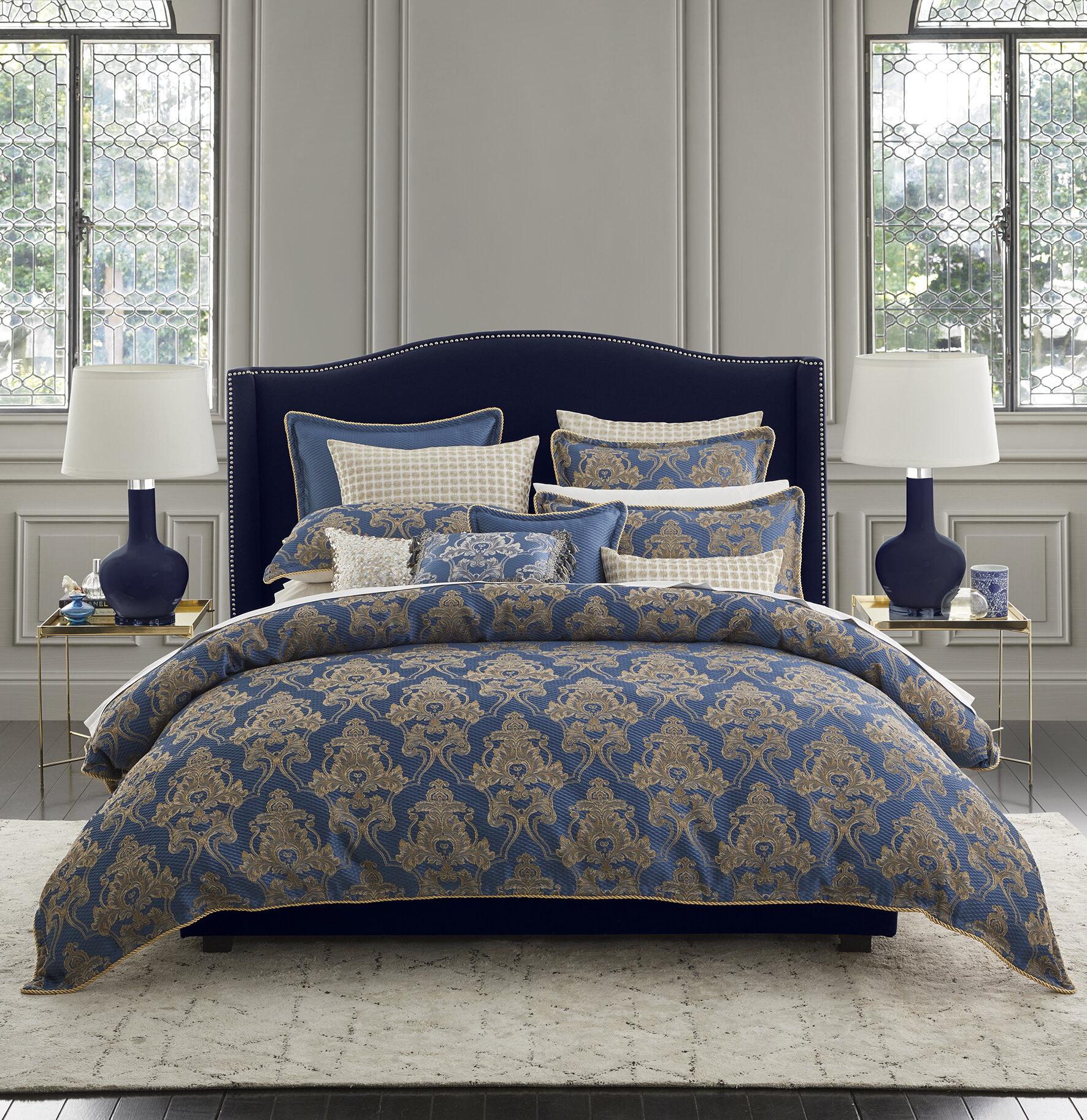 Windor Navy Quilt Cover Set