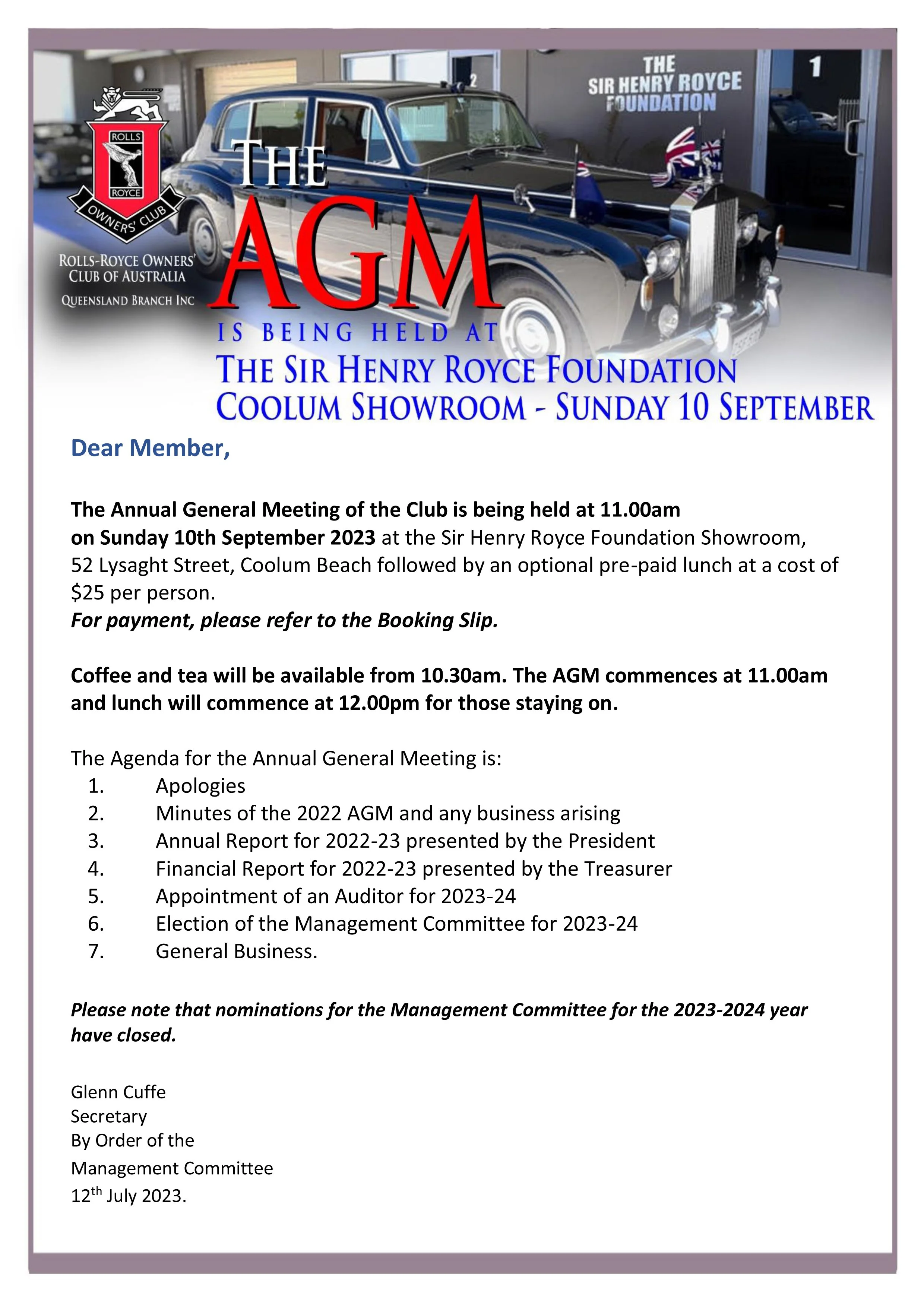RROCA Qld Branch AGM