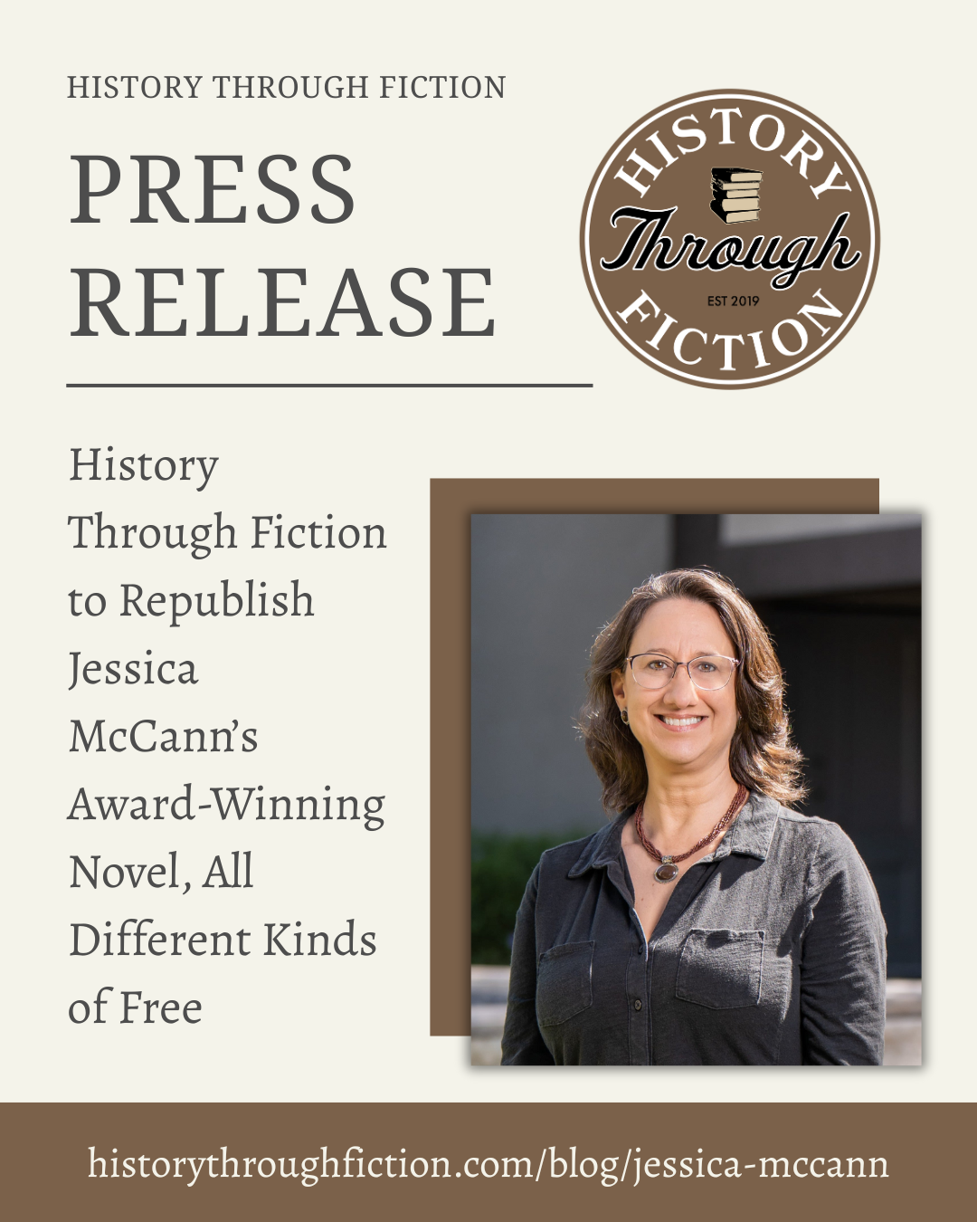 History Through Fiction to Republish Jessica McCann’s Award-Winning Novel