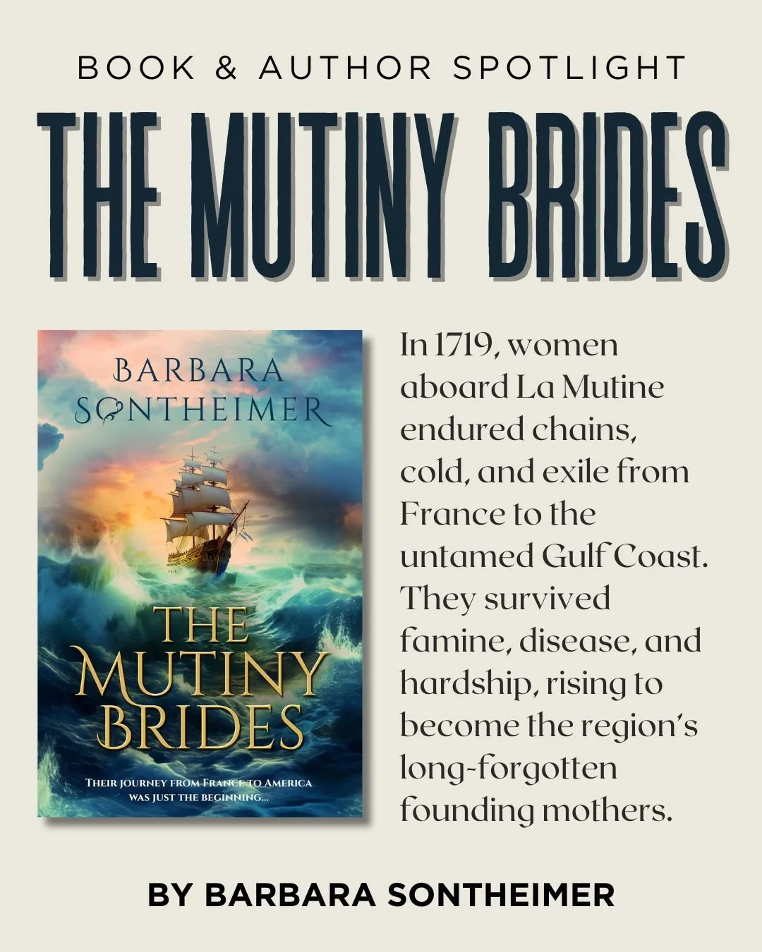 Book &amp; Author Spotlight: The Mutiny Brides by Barbara Sontheimer
