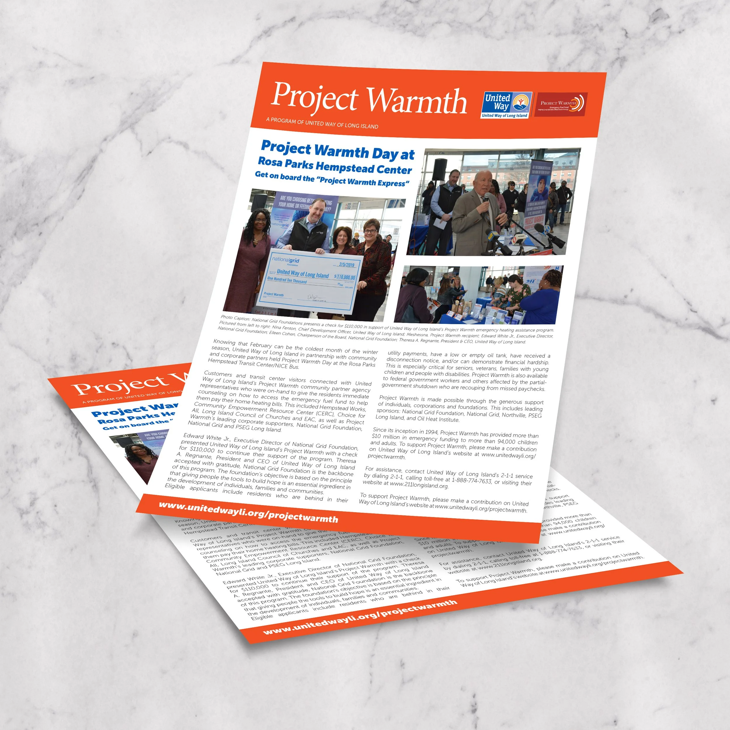 United Way of Long Island: Redesigned 2019 Project Warmth Newsletter