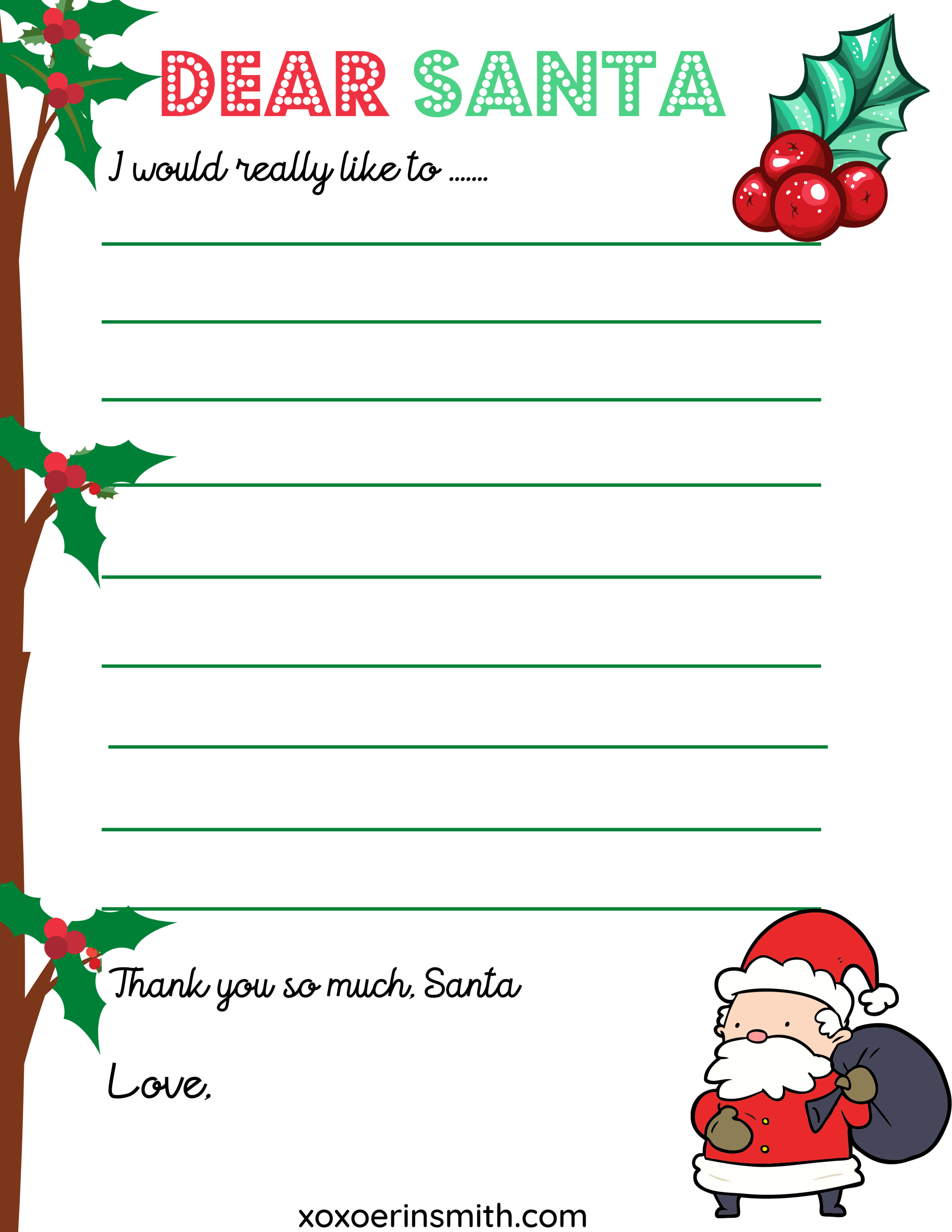 printable wish list to santa claus – Image 10