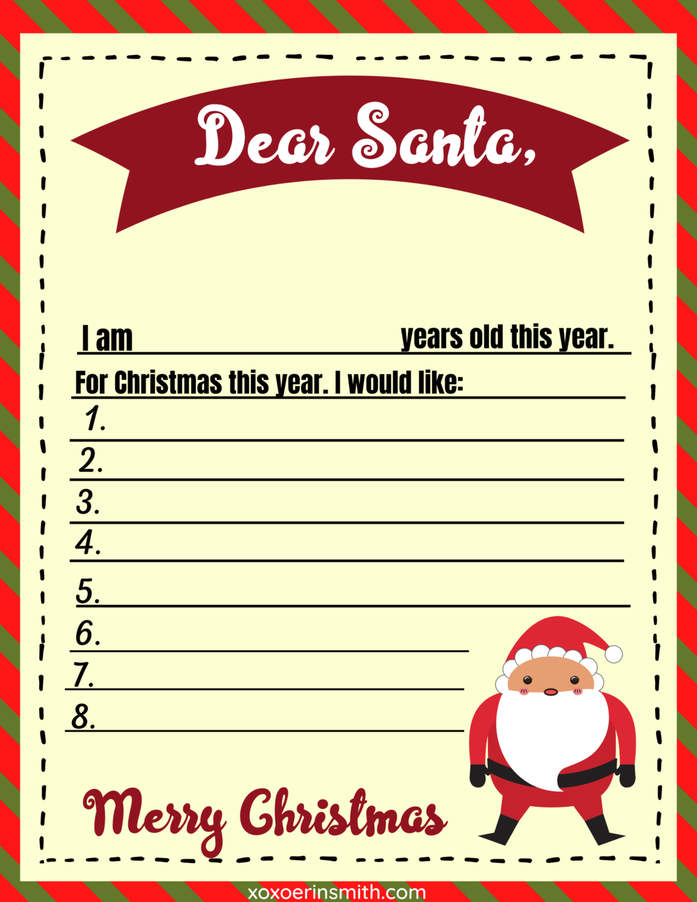 Free Printable Santa Wish List Printable Udlvirtual