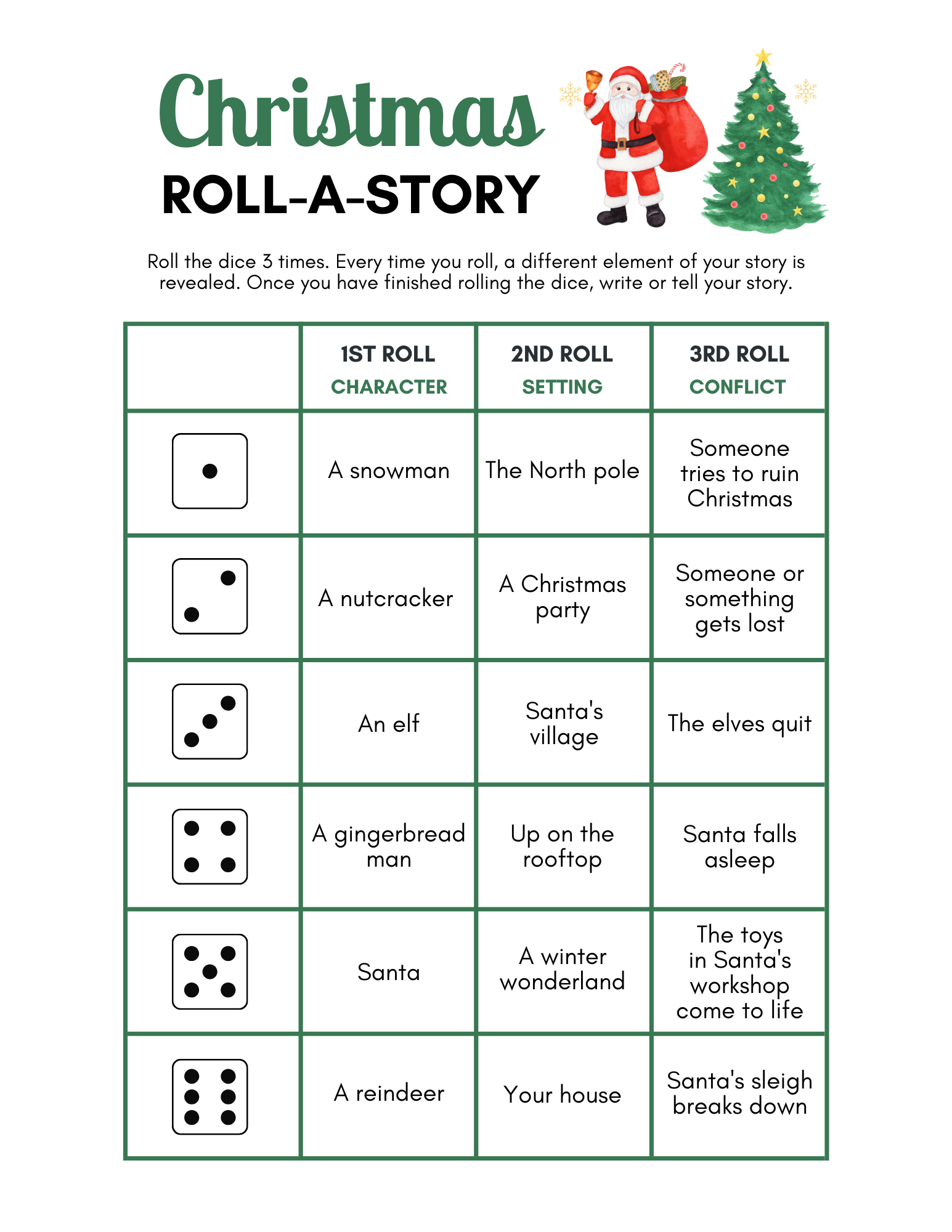 Christmas Dice Game Printable Printable Free Templates