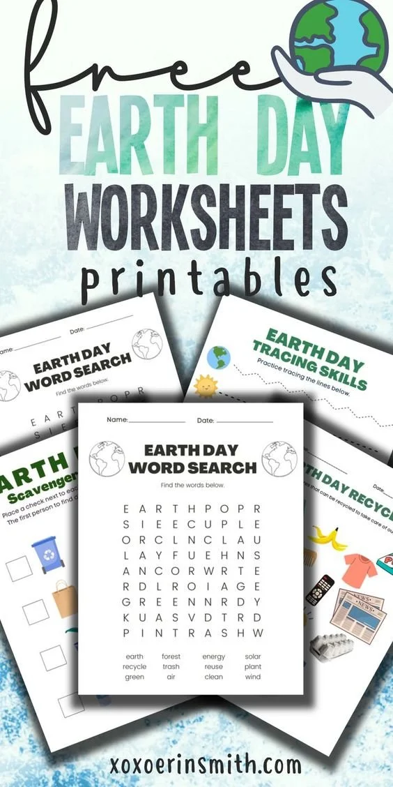 8 Fun Earth Day Free Worksheets and Printables for Kids🌎