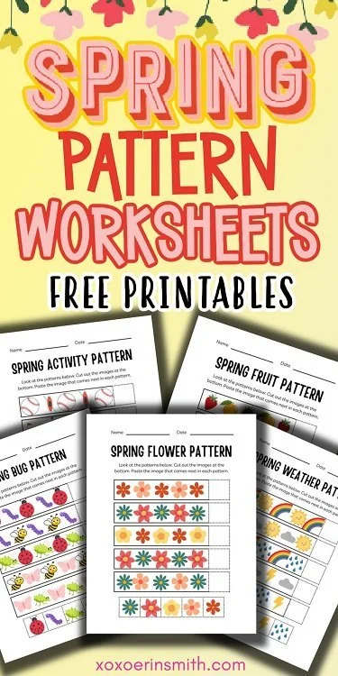 5 Fun Free Spring Preschool Pattern Worksheets