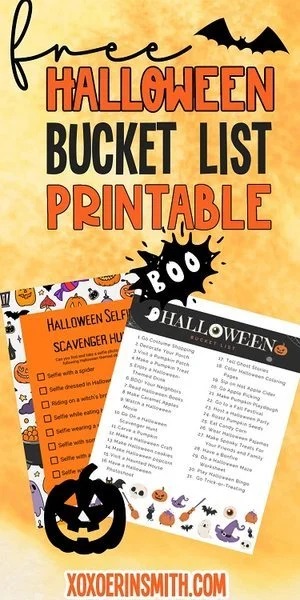 FREE Kids Halloween Fun Bucket List Activities Printable