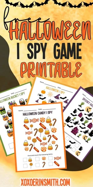 FREE Halloween I Spy Printable Worksheets for Kids