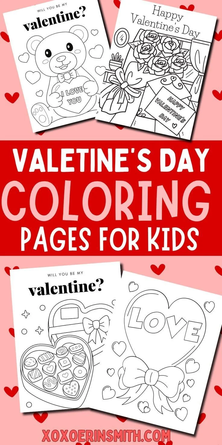 Cute FREE Valentine's Day Coloring Pages for Kids