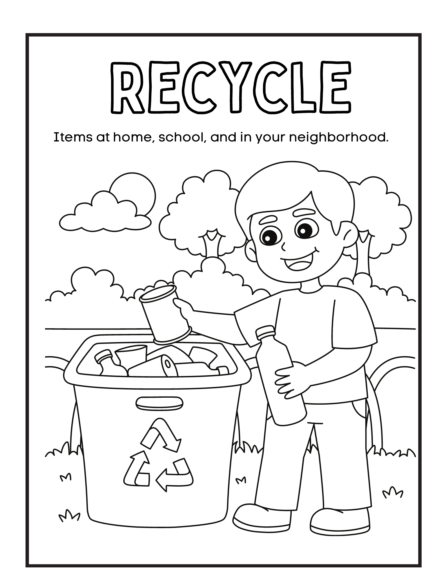 Reduce, Reuse, Recycle Coloring Pages FREE — xoxoerinsmith.com
