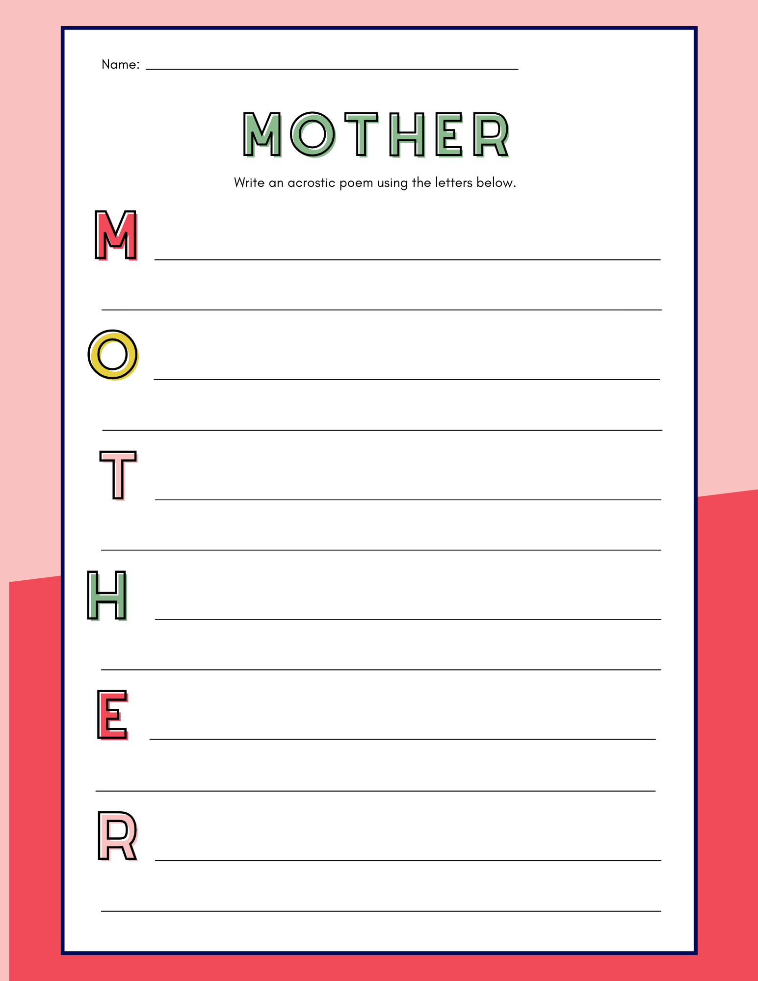 Kindergarten Lined Paper  Free Printable - Troubleshooting Motherhood